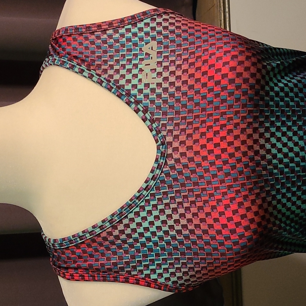 Fila Multi Colored Tank Top  -Butterfly Back - Size Medium - Picture 3 of 7